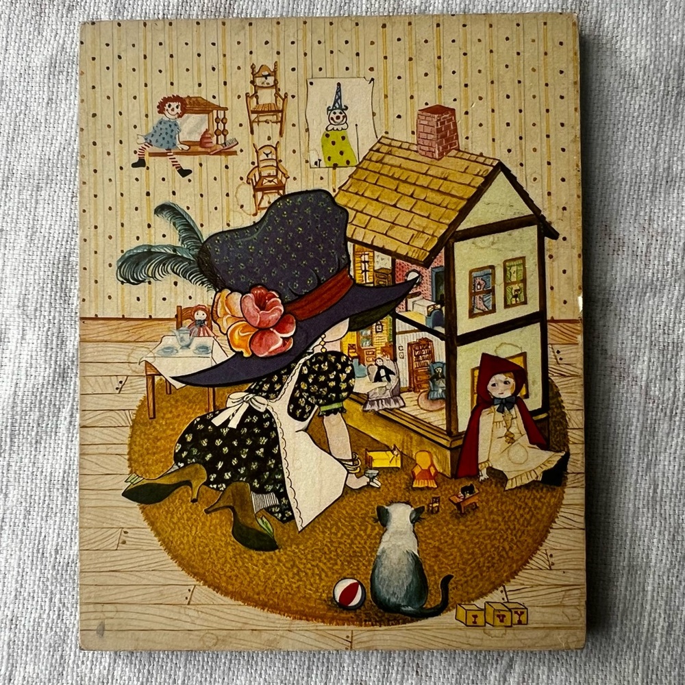 Vintage Art Print on Wood